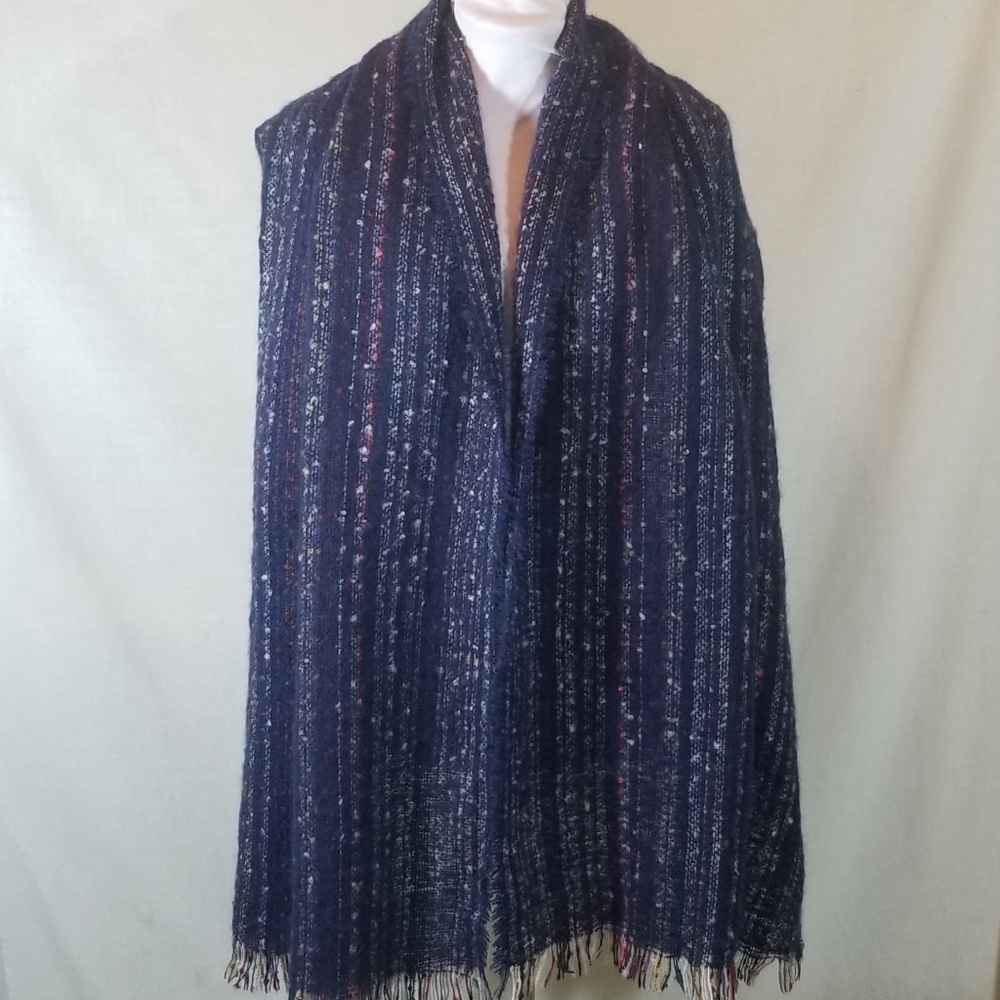 Hat Attack Blue Multicolored Oversized Scarf NWOT